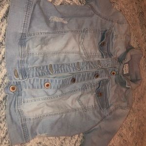 cropped jean jacket